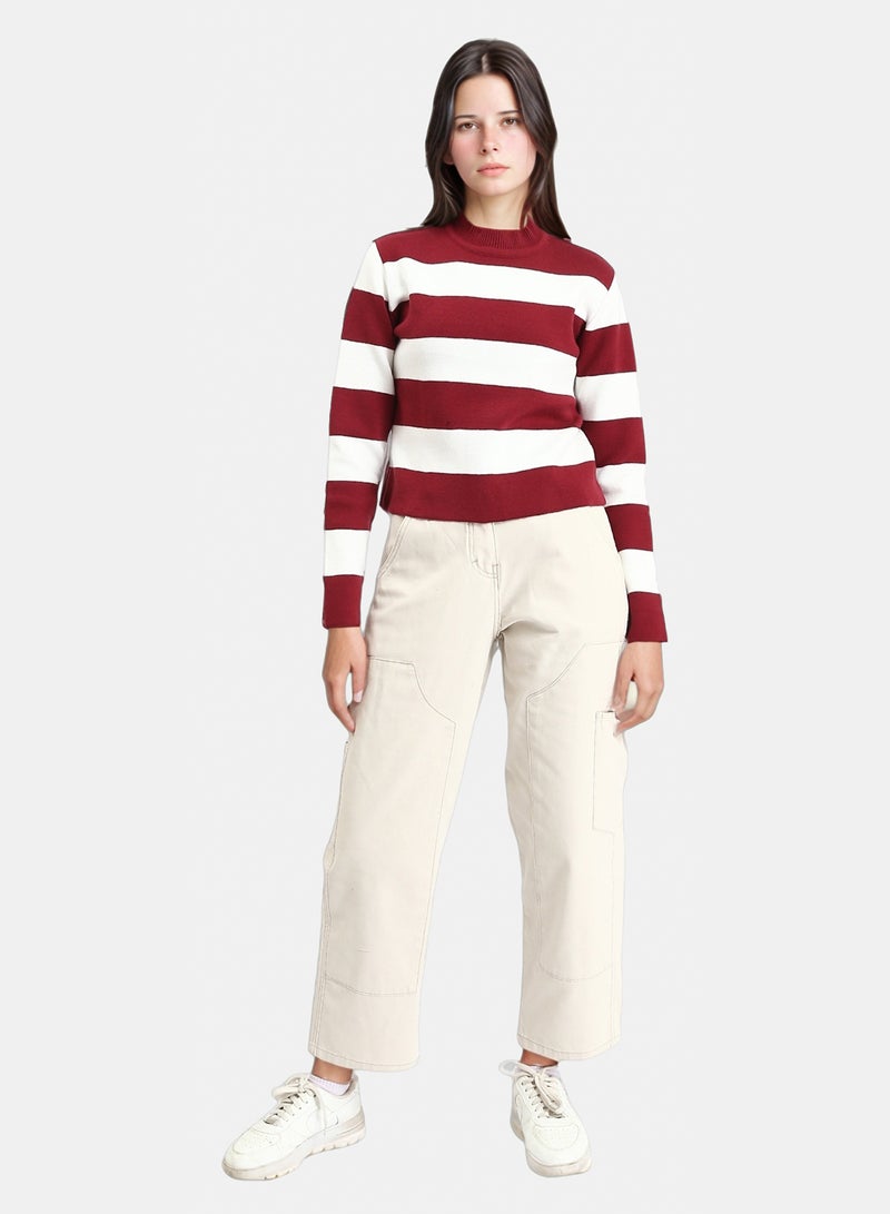 Ravin Women Long Sleeve Striped Knit Pullover - Image 4